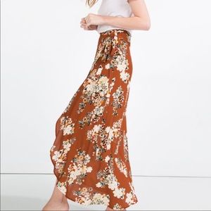 ZARA floral wrap skirt